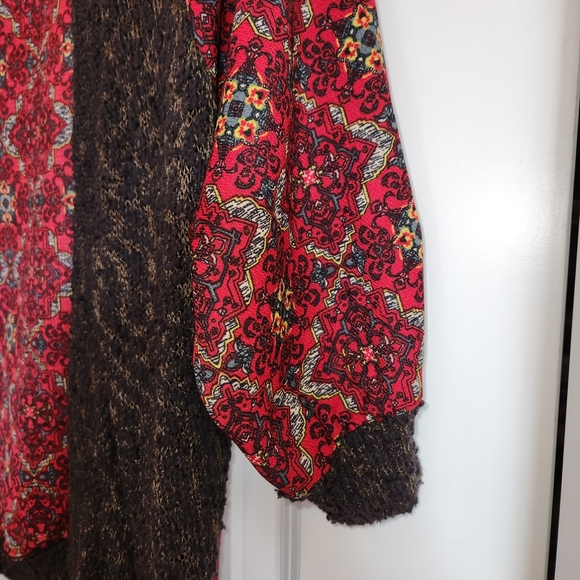 NWOT BKE Boutique Pieced Chiffon Open Weave Flyaway Cardigan Sweater Size S Cute - Picture 3 of 10